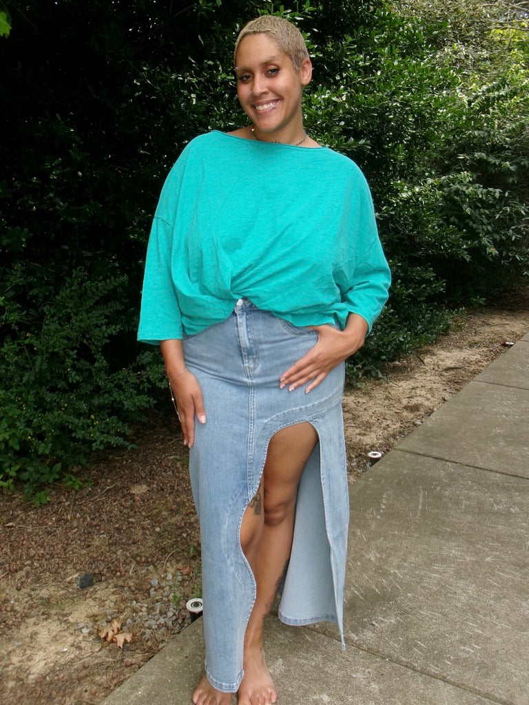 Make Wave Denim Skirt