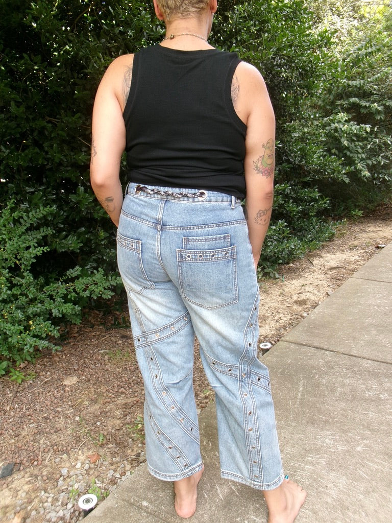 Bandana Belt Grommet Jean
