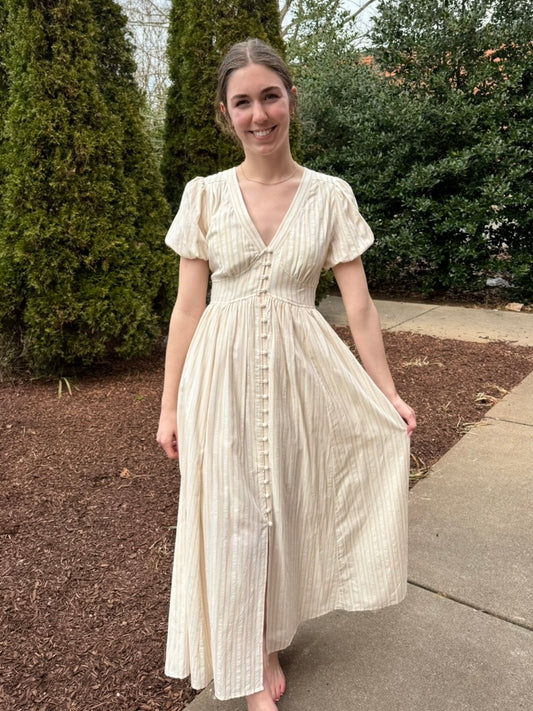 Octavia Striped Button Dress