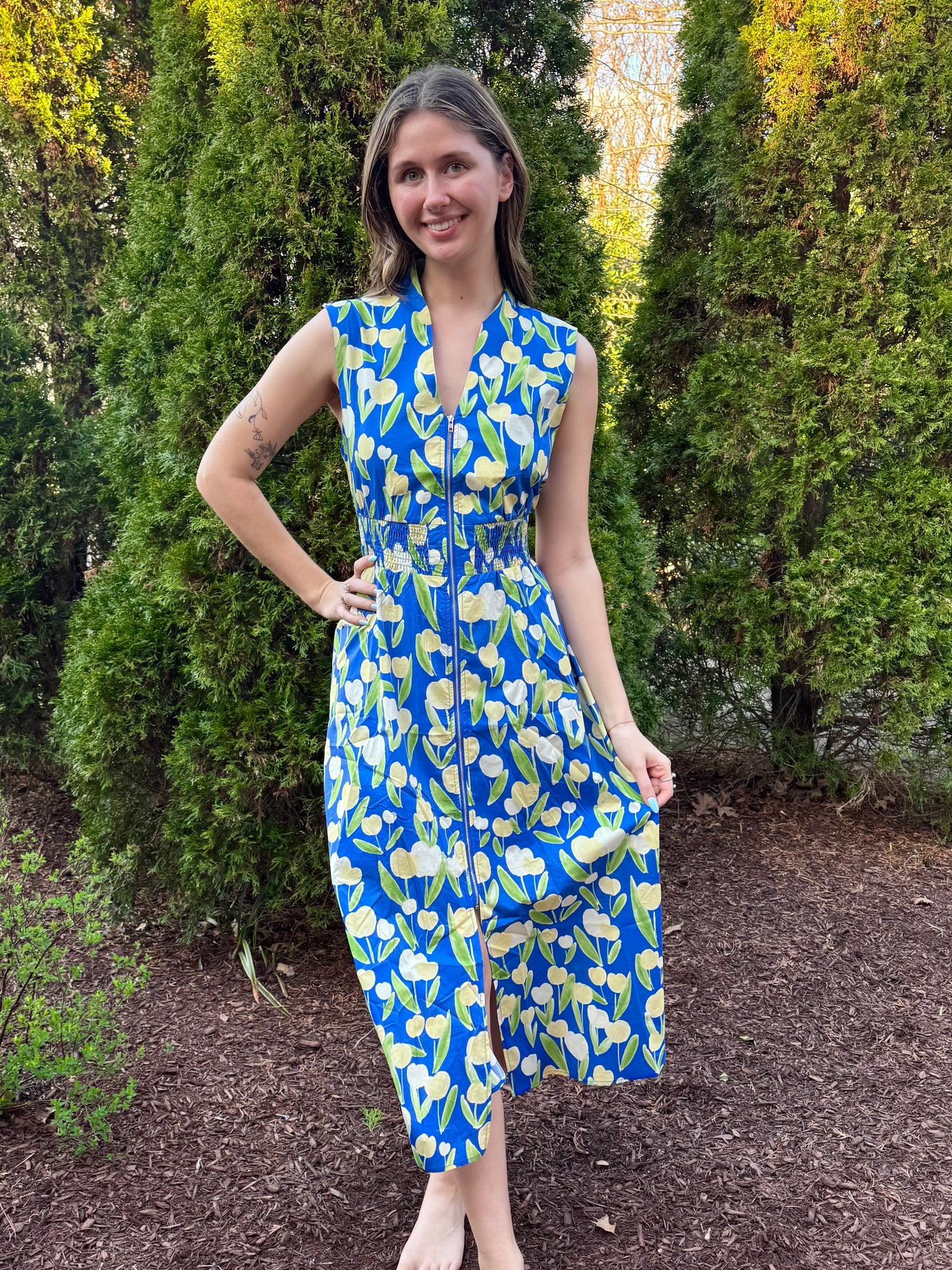 Tulip Zipper Maxi Dress