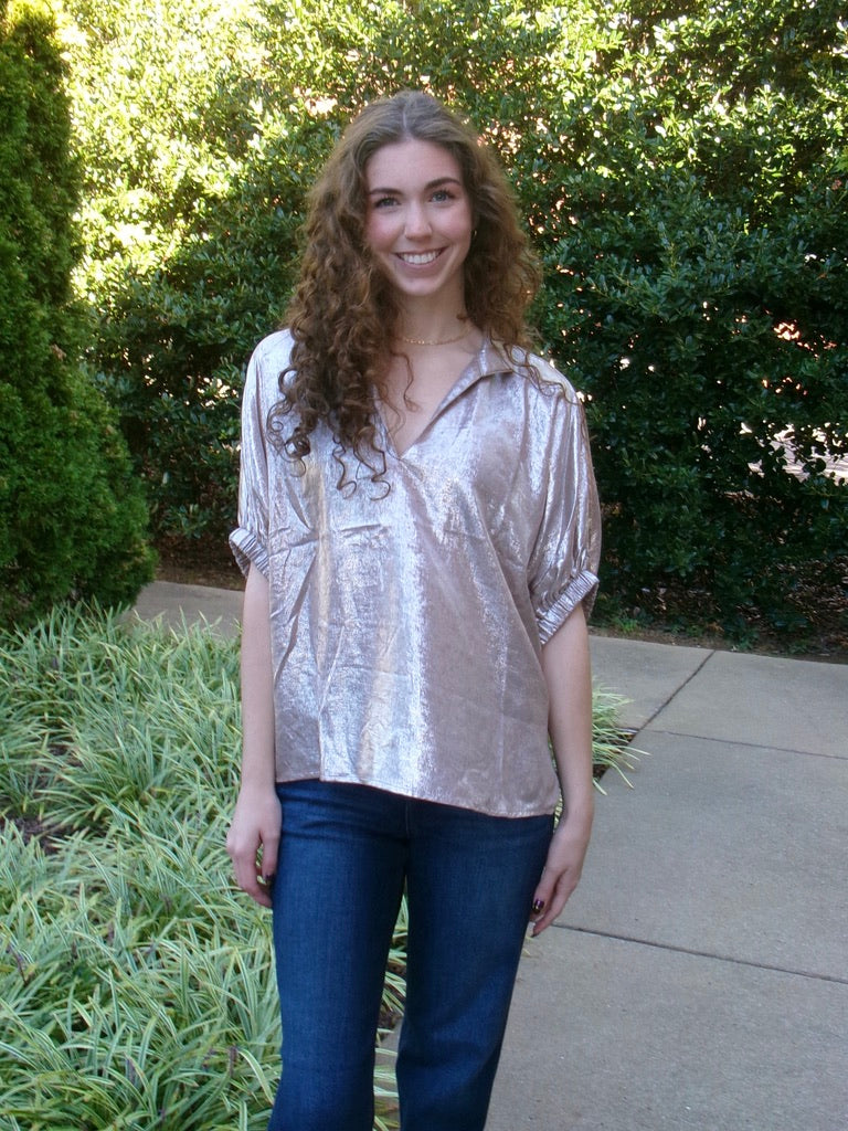 Dewy Glow Shimmer Blouse