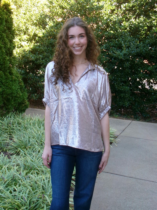 Dewy Glow Shimmer Blouse