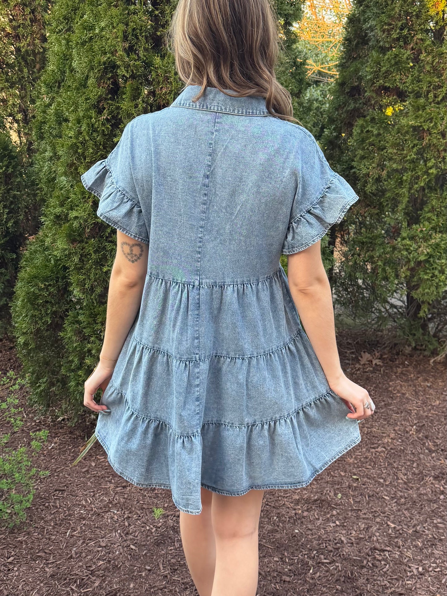 Hannah Denim Tiered Dress