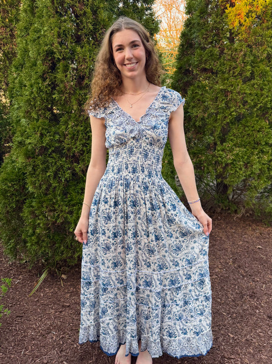 Aquamarine Elastic Maxi Dress