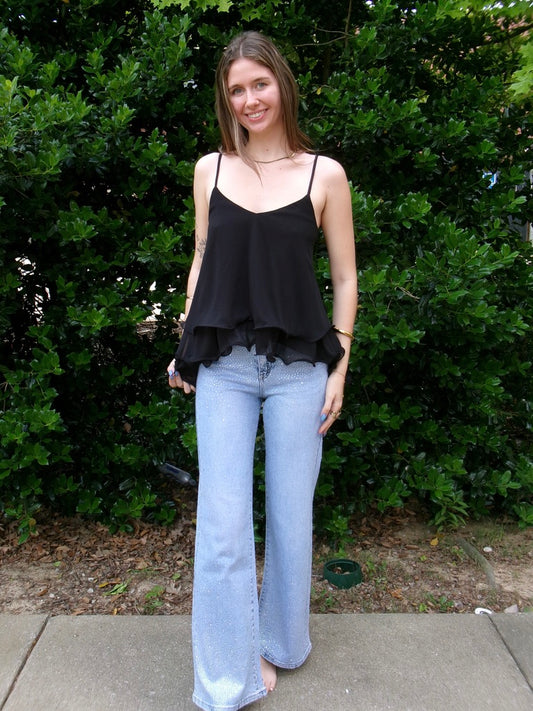 Rhinestone Straight Jean