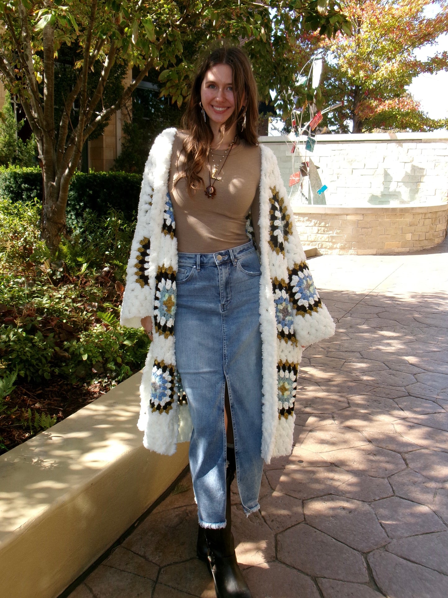 Risen Denim Slit Skirt