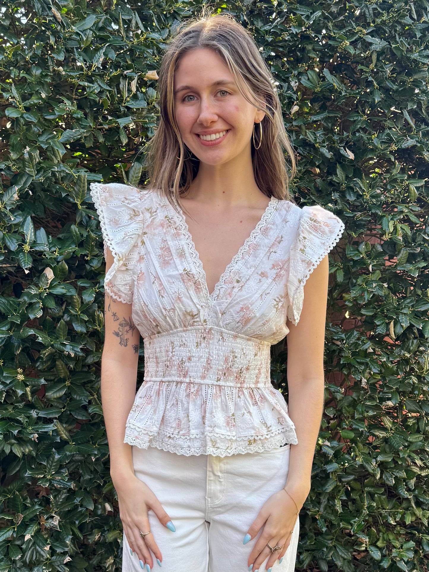 Romantic Bloom Flutter Top