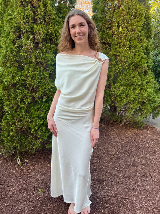 New Beginnings Satin Maxi Dress