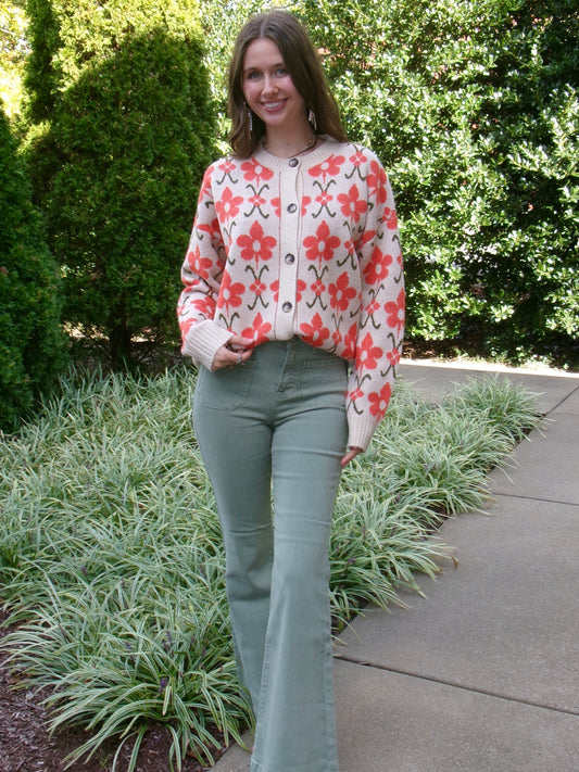 Super Bloom Coral Cardi