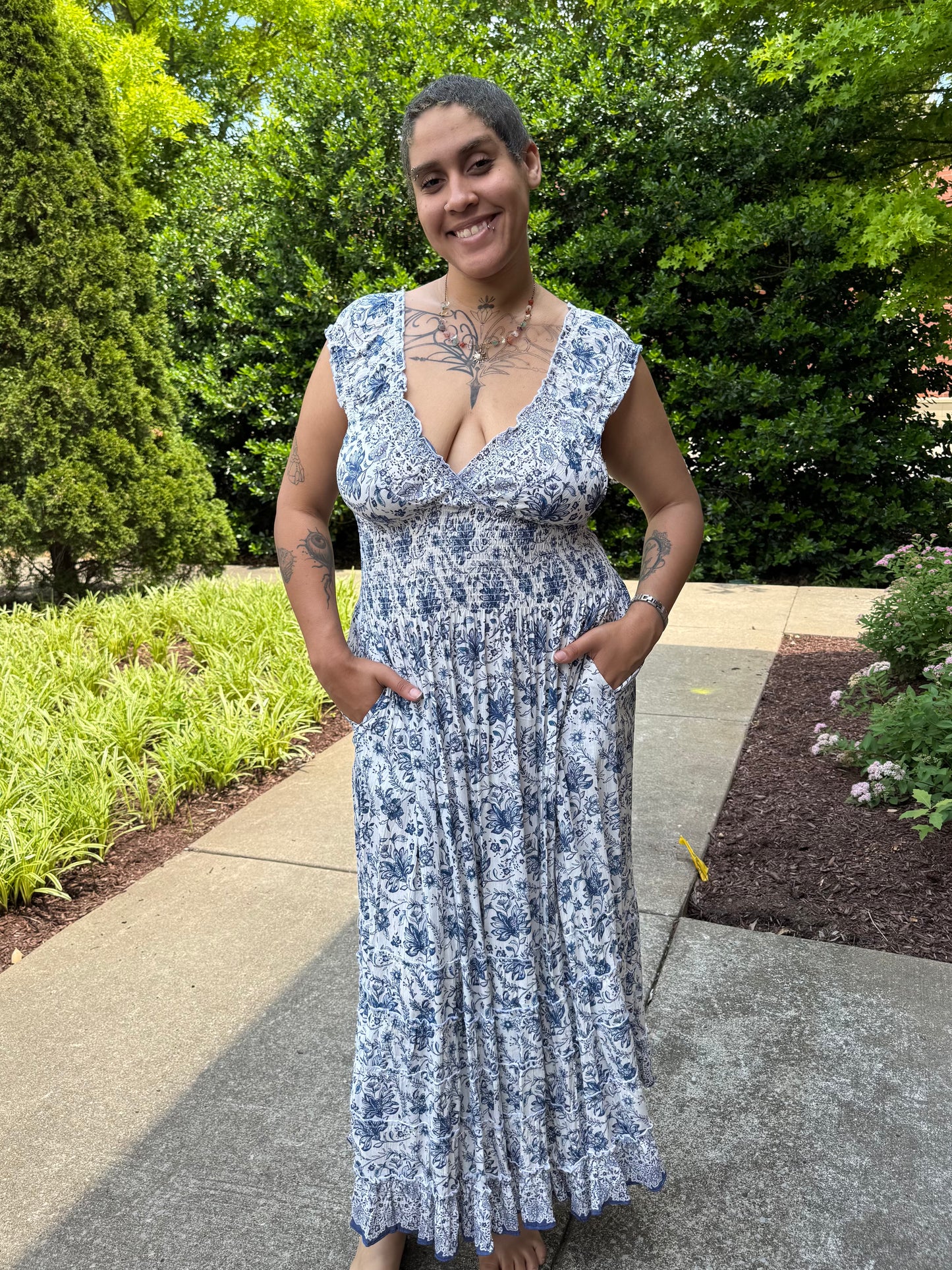 Aquamarine Elastic Maxi Dress