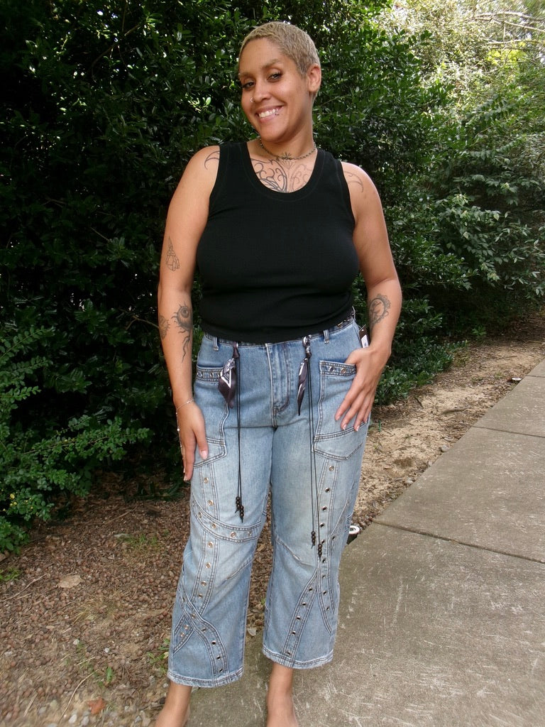Bandana Belt Grommet Jean
