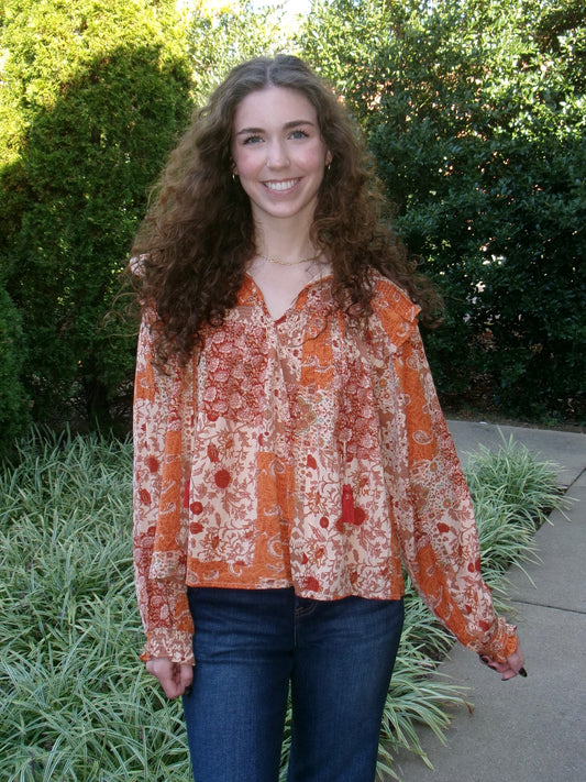 Fall Mood Rust Blouse