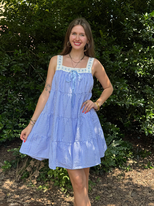 Emilie Gingham Babydoll Dress