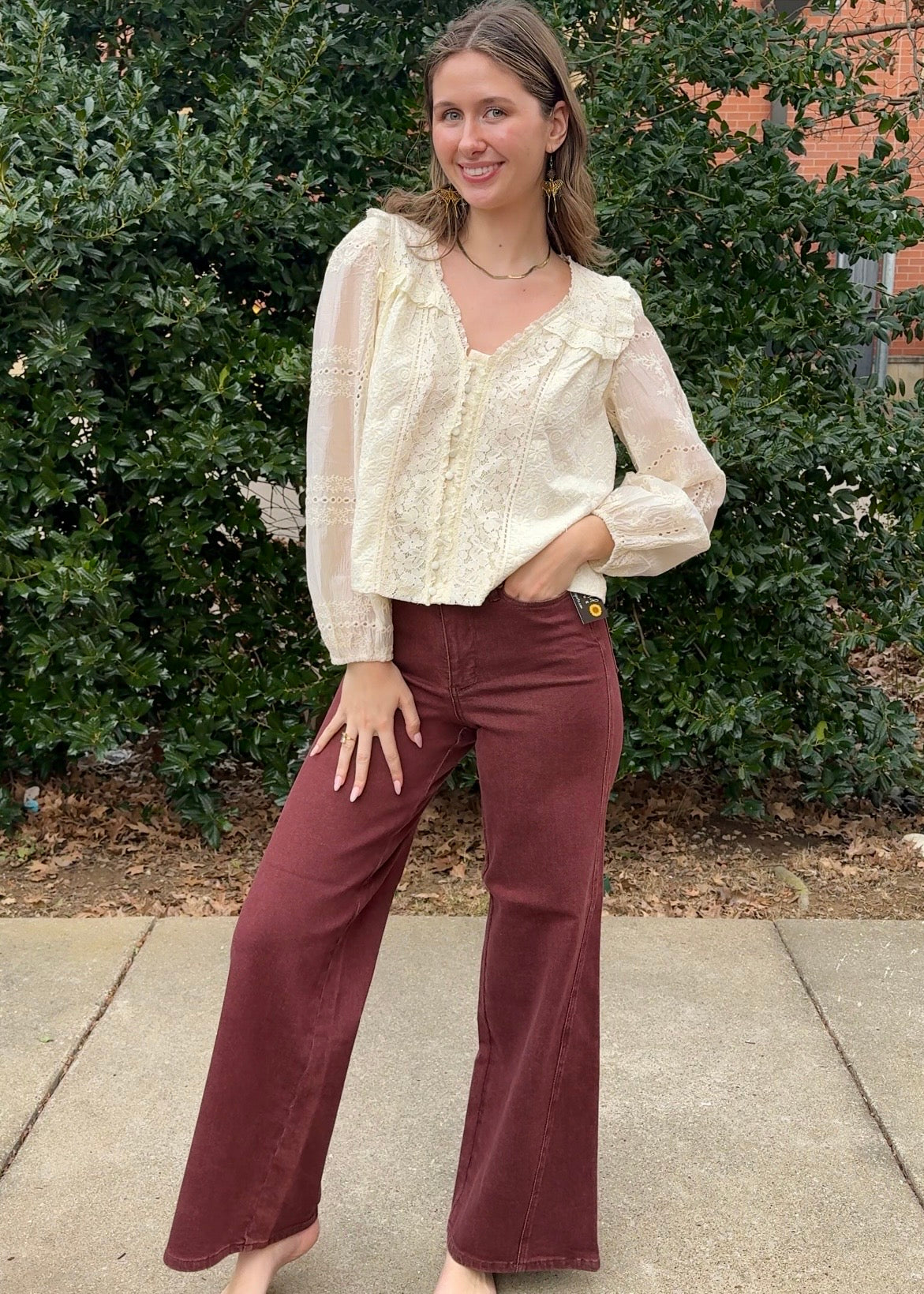JB Burgundy Wide Leg