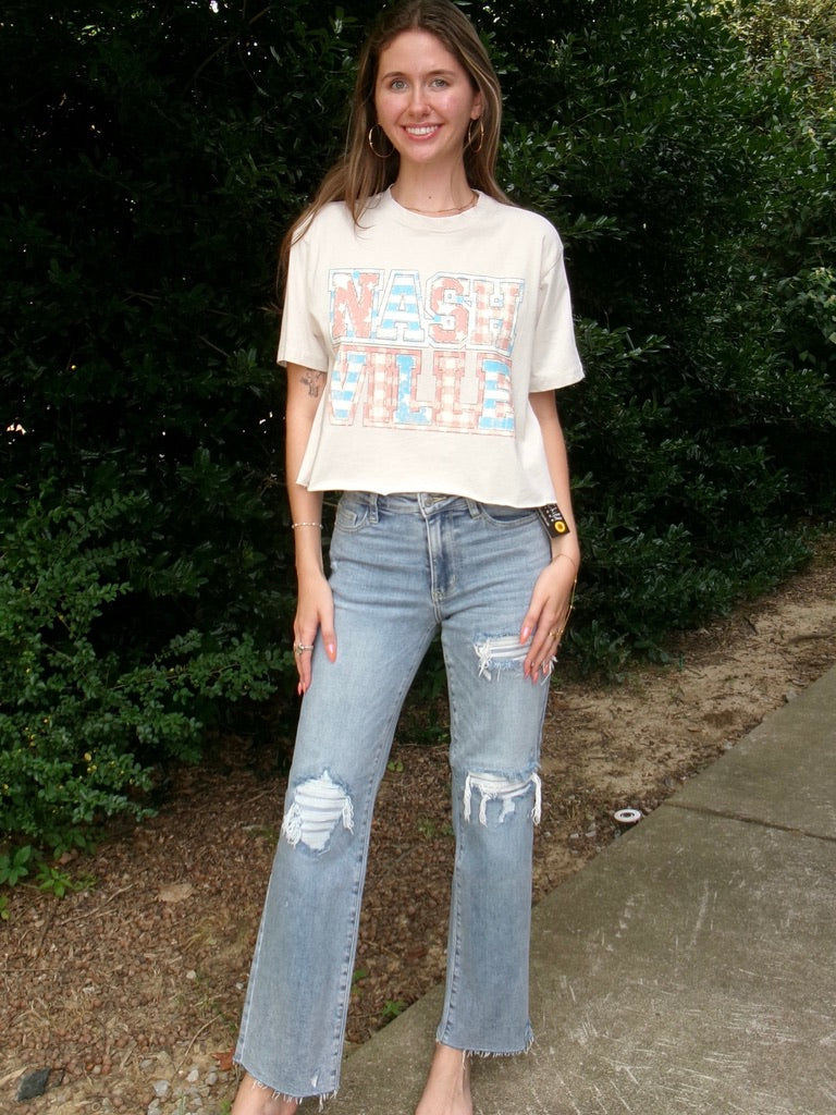 Patriotic Cropped Nash Tee