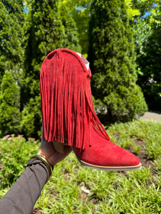 Red Fringe Boot