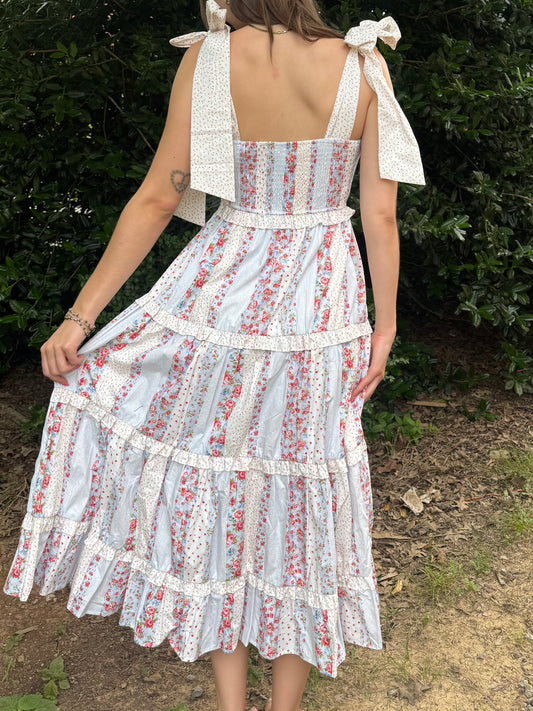 Independence Rosy Smocked Maxi