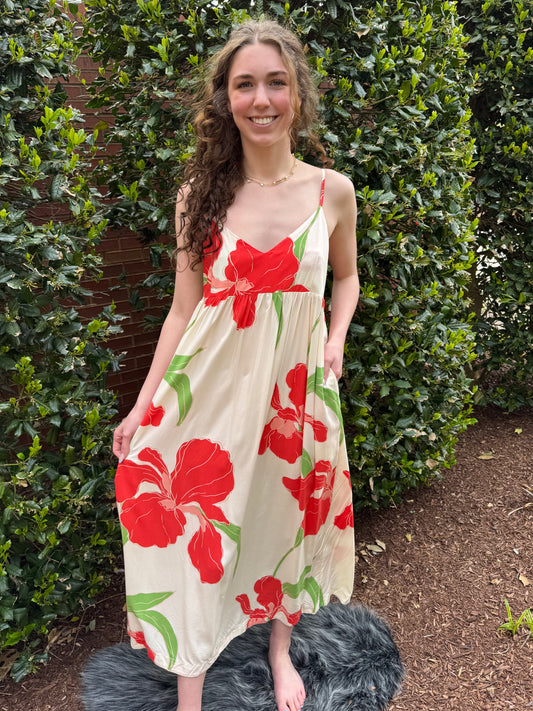 Red Iris Maxi Dress