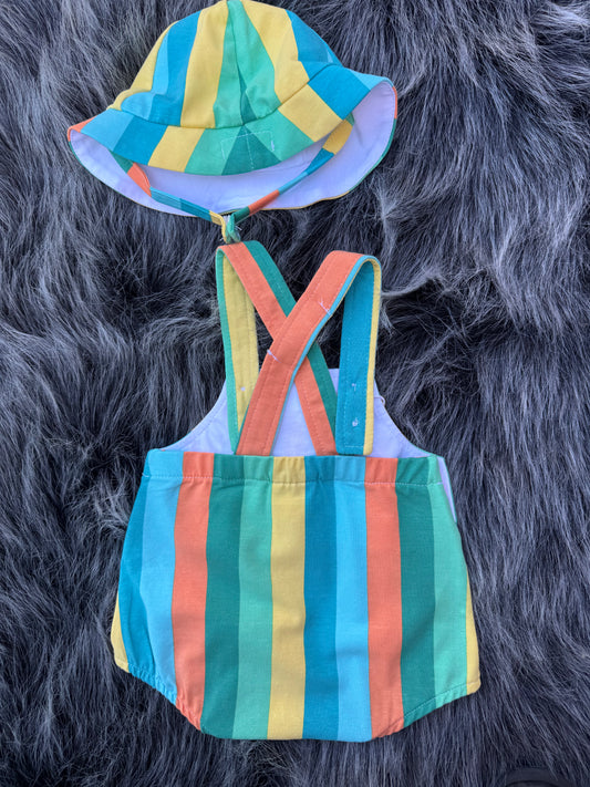 Lil Striped Dungaree w/ Hat