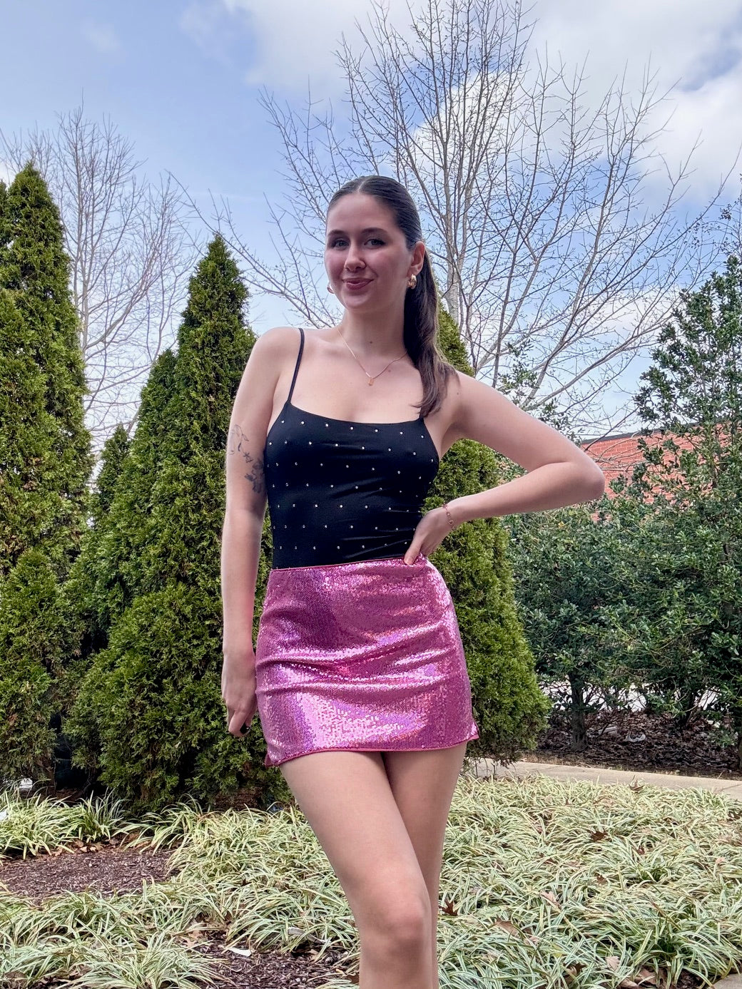 Hot Stuff Pink Sequin Skirt