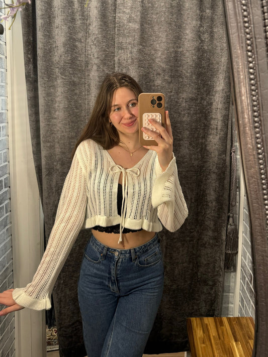 Caroline Cropped Ruffle Cardi