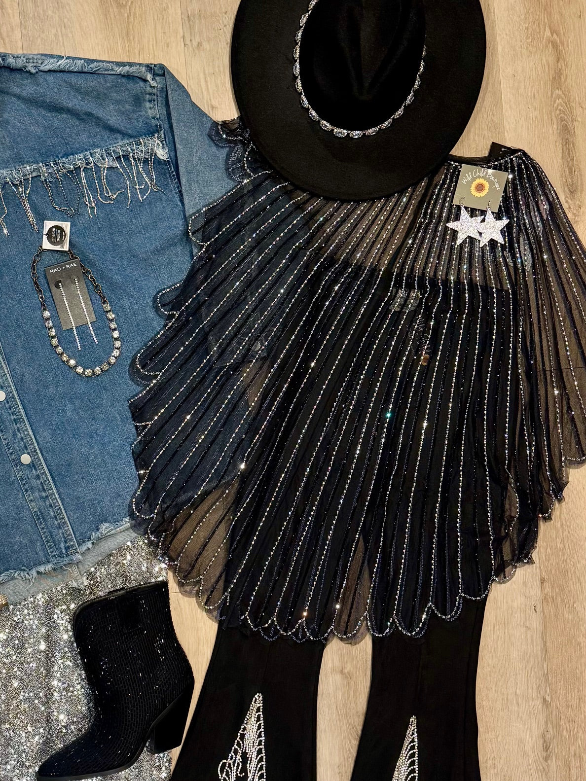 Mirrorball Jeweled 7-Way Scarf