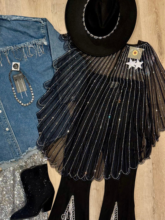 Mirrorball Jeweled 7-Way Scarf