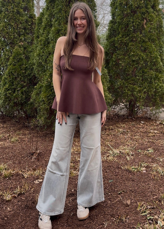 Tulip Peplum Sleeveless Blouse