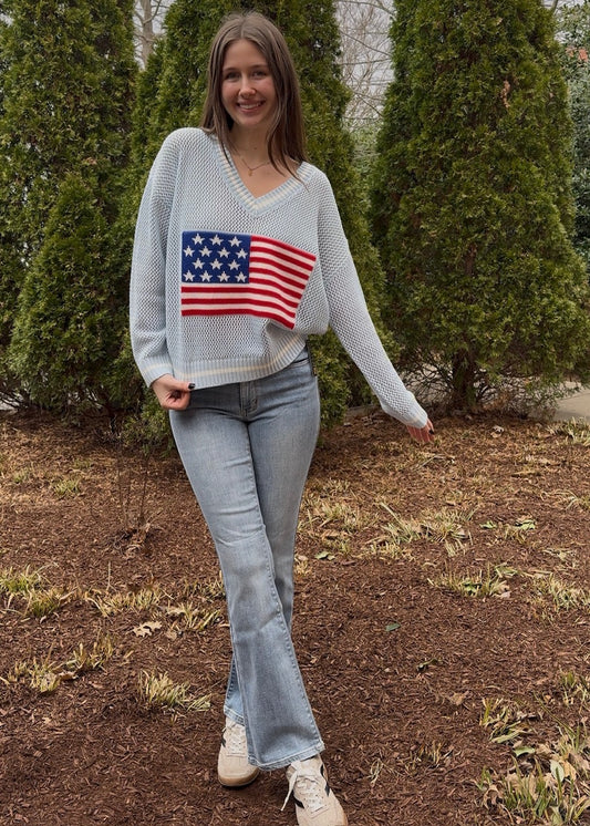Varsity Knit Flag Sweater
