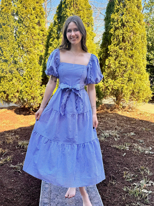 Preslee Gingham Scalloped Dress