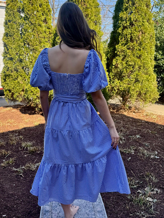 Preslee Gingham Scalloped Dress