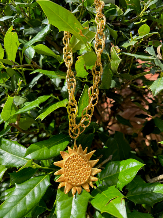 One of a Kind Sunflower Necklace