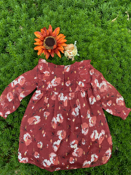 Lil Gold Flake Flower Dress