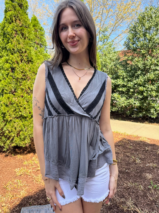 Iron Grey Lace Tank