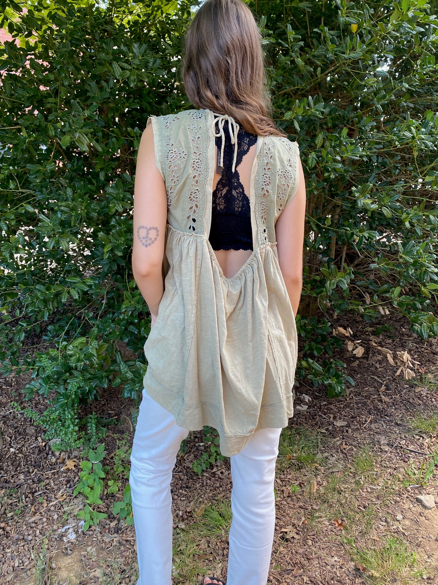 Embroidery Green Tea Tunic