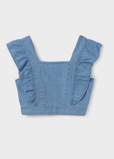 Lil Denim Ruffle Tank
