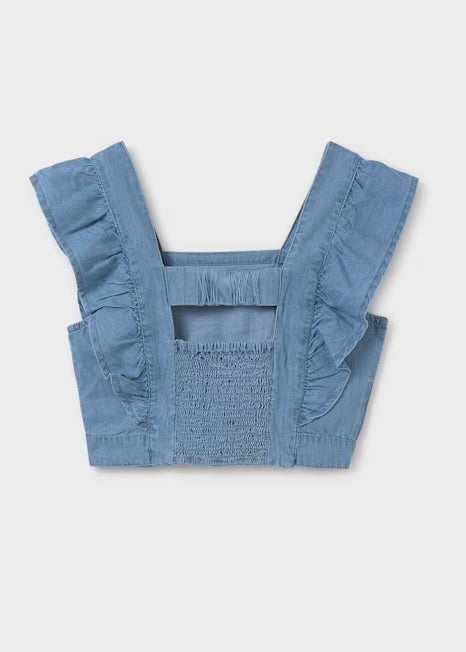 Lil Denim Ruffle Tank