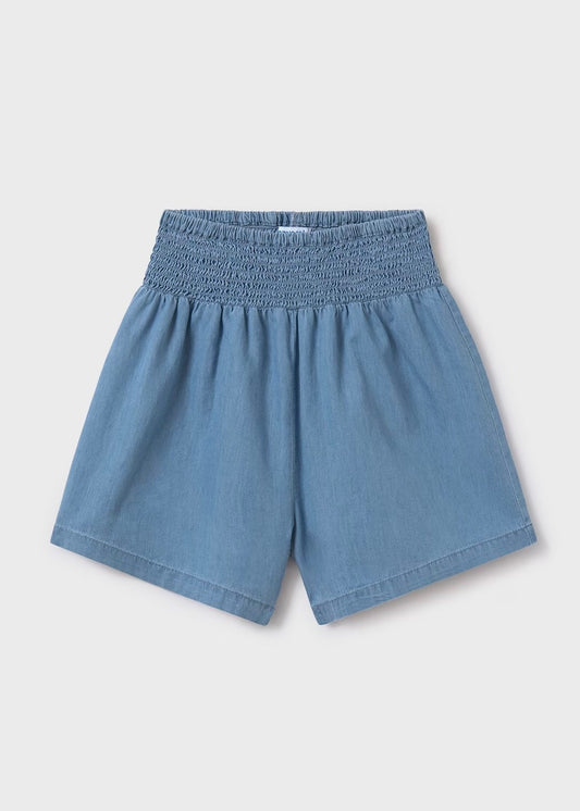 Lil Chambray Smocked Shorts