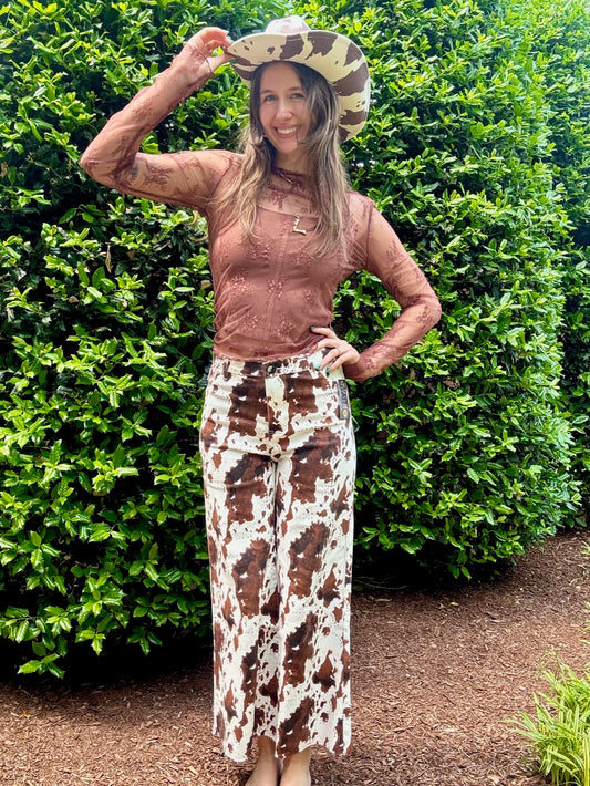 Cow Print TC Wide Leg