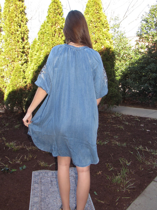 Jasmine Floral Denim Dress