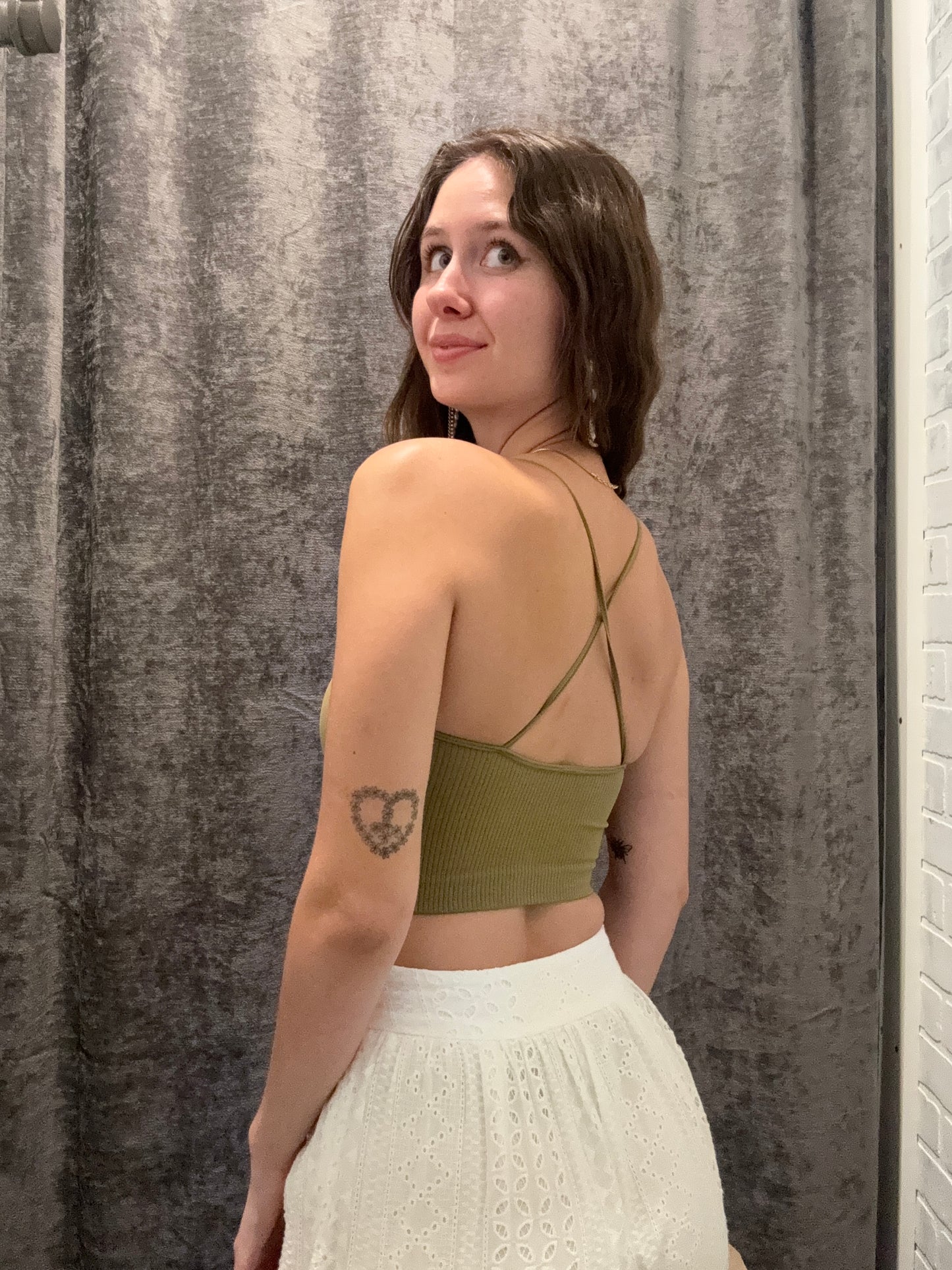 Ribbed Olive Bralette