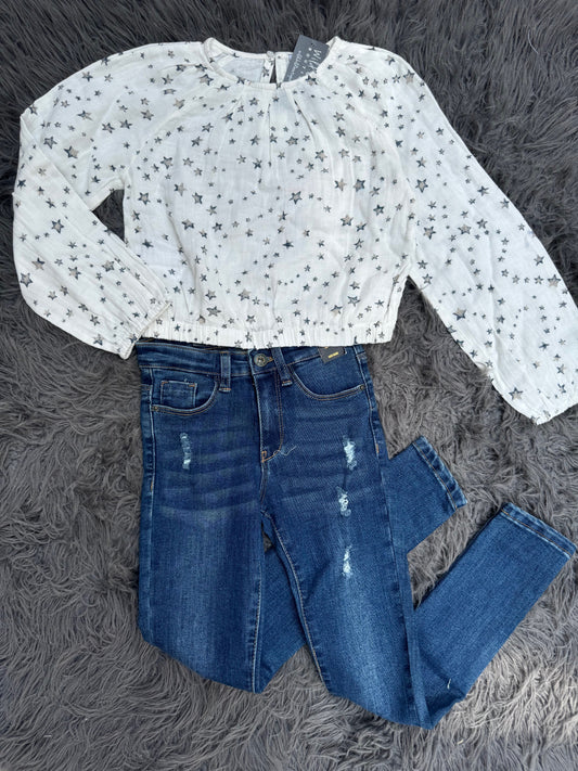 Lil Cropped Cotton Star Top