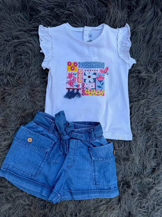 Lil Bow Belt Blue Short