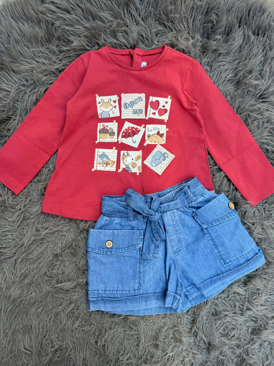 Lil Bow Belt Blue Short