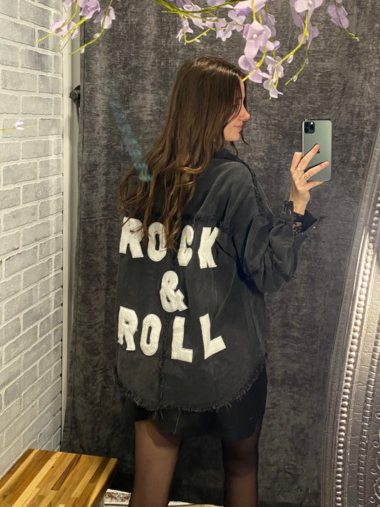 Rock & Roll Distressed Denim Jacket