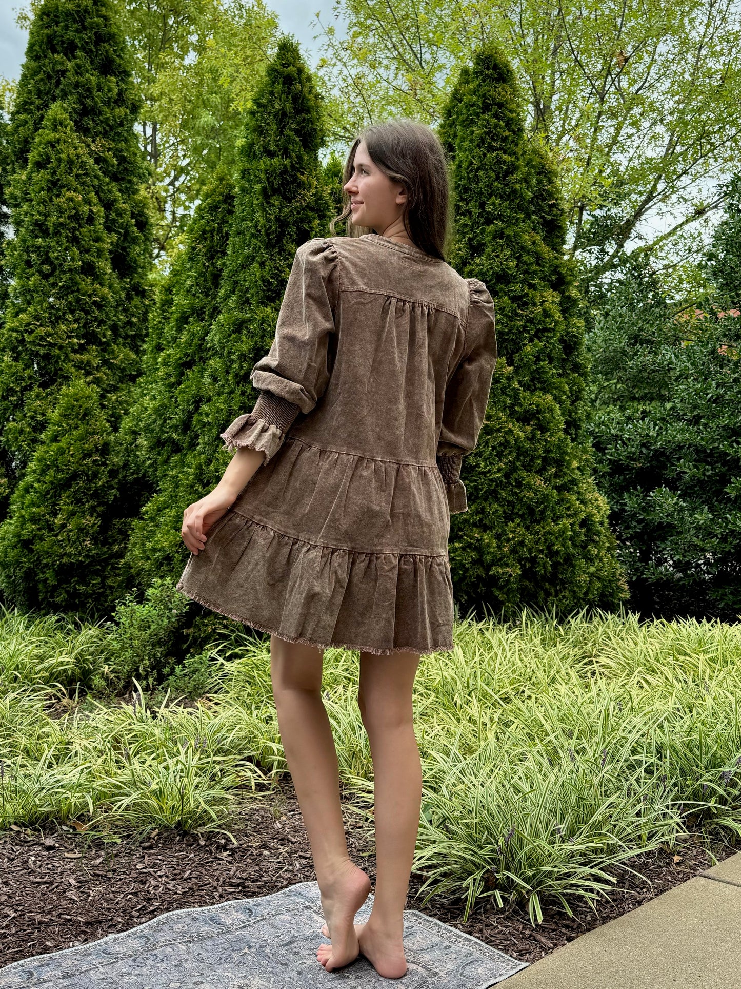 Margret Tiered Corduroy Dress