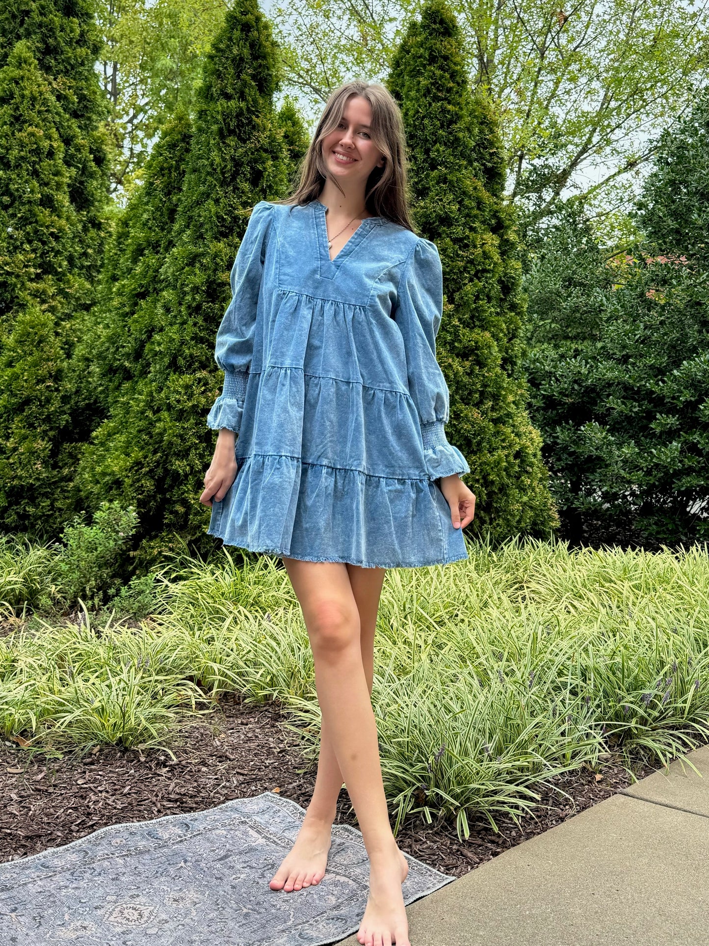 Margret Tiered Corduroy Dress