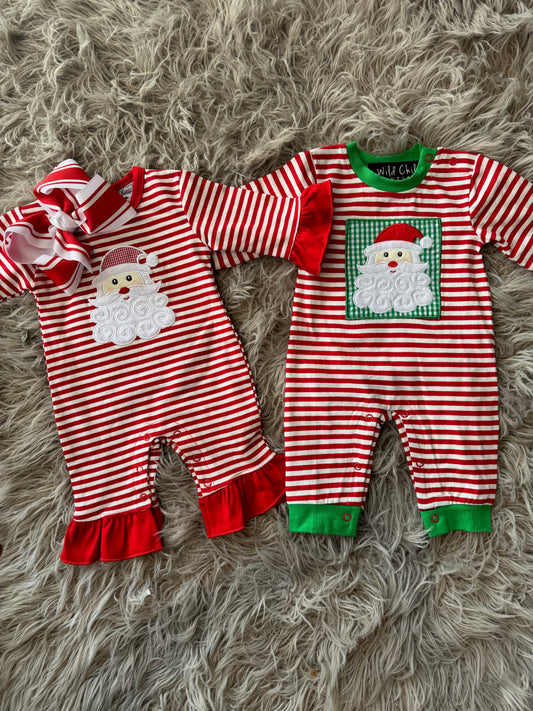 Santa Applique Boy Romper