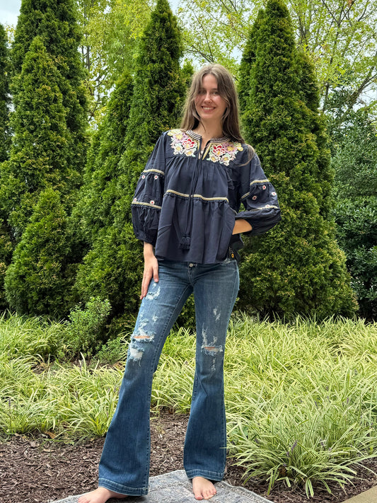 Brazilian Floral Embroidered Blouse