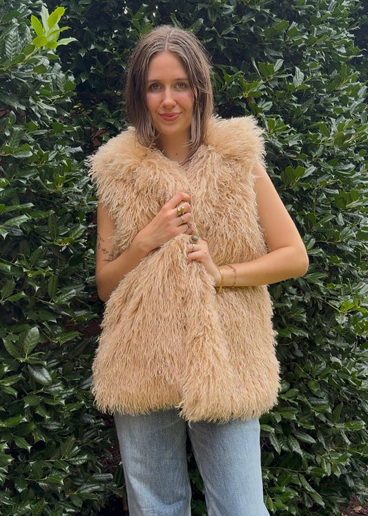 Golden Shaggy Vest